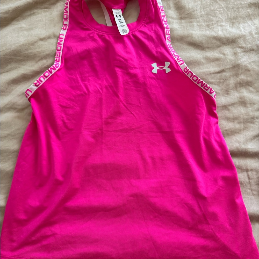 Youth Under Armour Fuchsia Athletic Tank